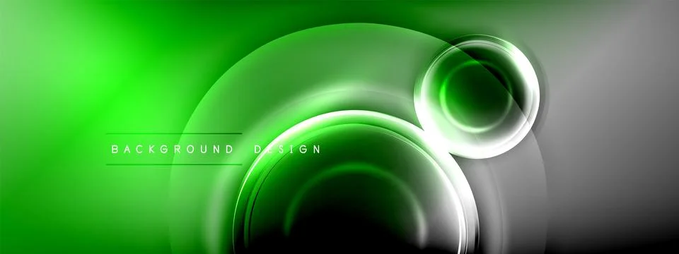 Circles lines and bubbles on bright glowing effect gradient with light and Stock Illustration