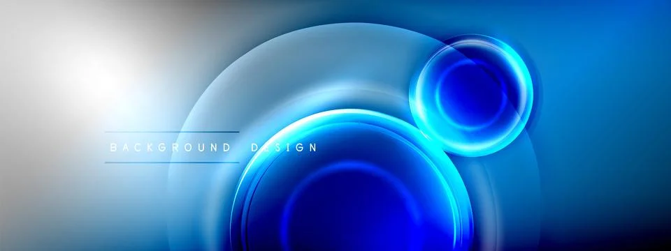 Circles lines and bubbles on bright glowing effect gradient with light and 스톡 일러스트