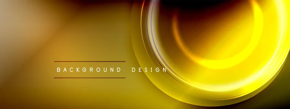 Circles lines and bubbles on bright glowing effect gradient with light and イラスト素材