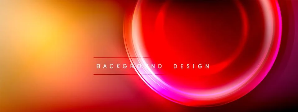 Circles lines and bubbles on bright glowing effect gradient with light and Stock Illustration