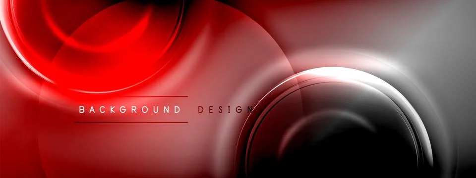 Circles lines and bubbles on bright glowing effect gradient with light and Illustrazione stock