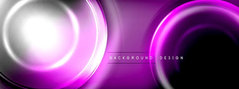 Circles lines and bubbles on bright glowing effect gradient with light and 스톡 일러스트