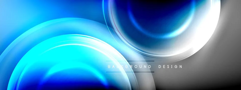 Circles lines and bubbles on bright glowing effect gradient with light and 스톡 일러스트