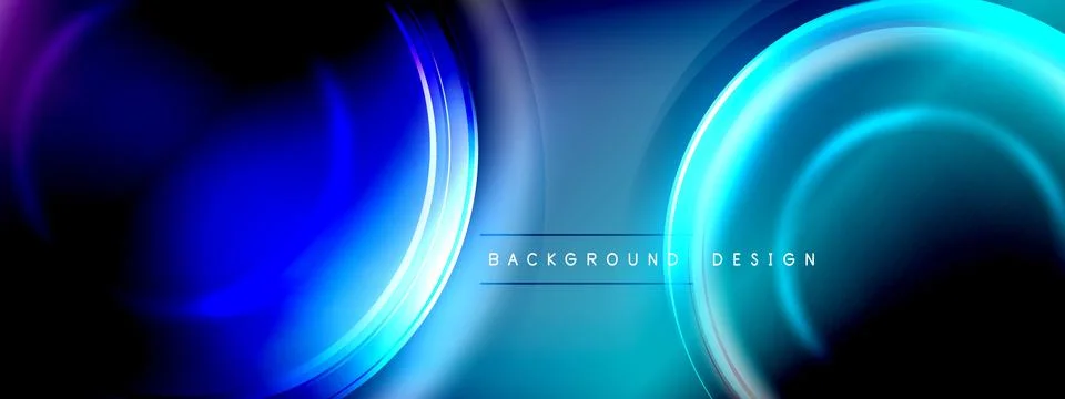 Circles lines and bubbles on bright glowing effect gradient with light and 스톡 일러스트