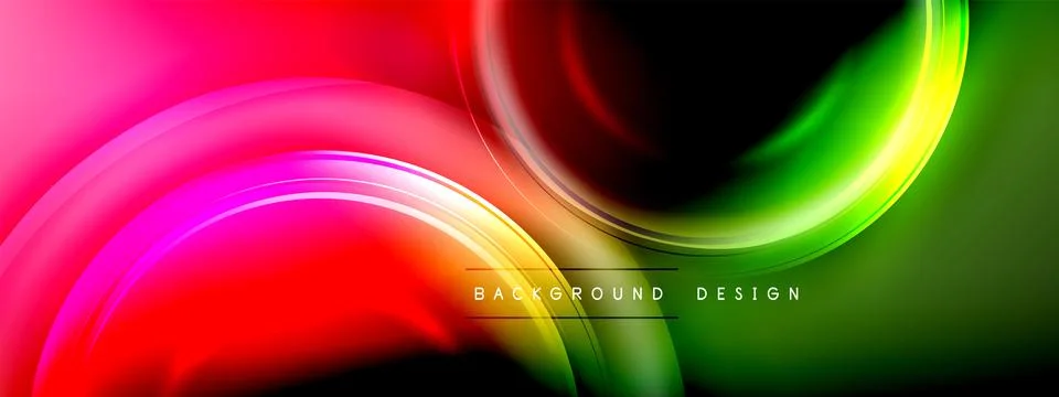 Circles lines and bubbles on bright glowing effect gradient with light and 스톡 일러스트
