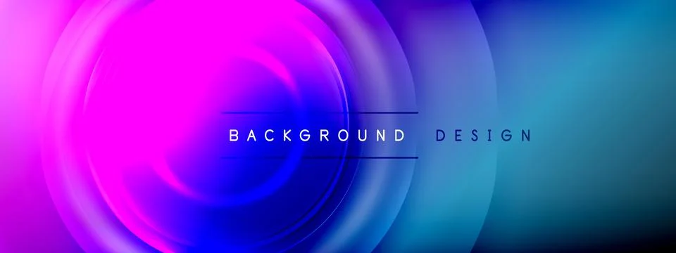 Circles lines and bubbles on bright glowing effect gradient with light and Illustrazione stock