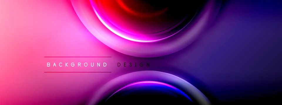 Circles lines and bubbles on bright glowing effect gradient with light and 스톡 일러스트