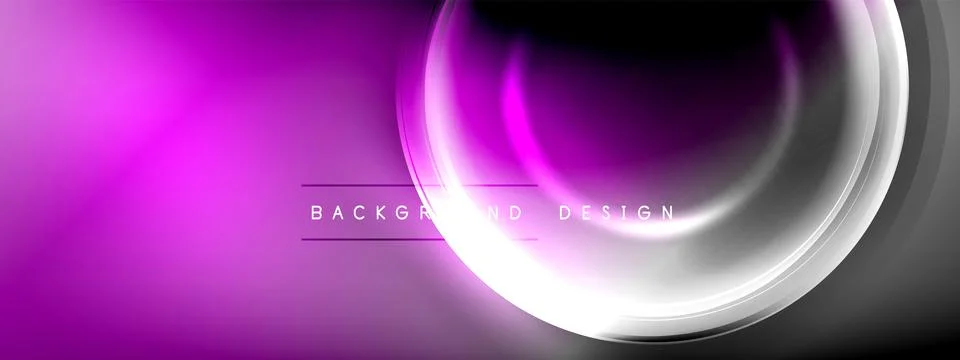 Circles lines and bubbles on bright glowing effect gradient with light and Stock Illustration