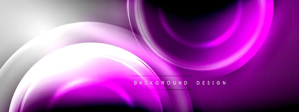 Circles lines and bubbles on bright glowing effect gradient with light and 스톡 일러스트
