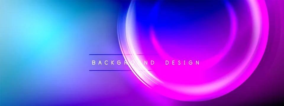 Circles lines and bubbles on bright glowing effect gradient with light and イラスト素材