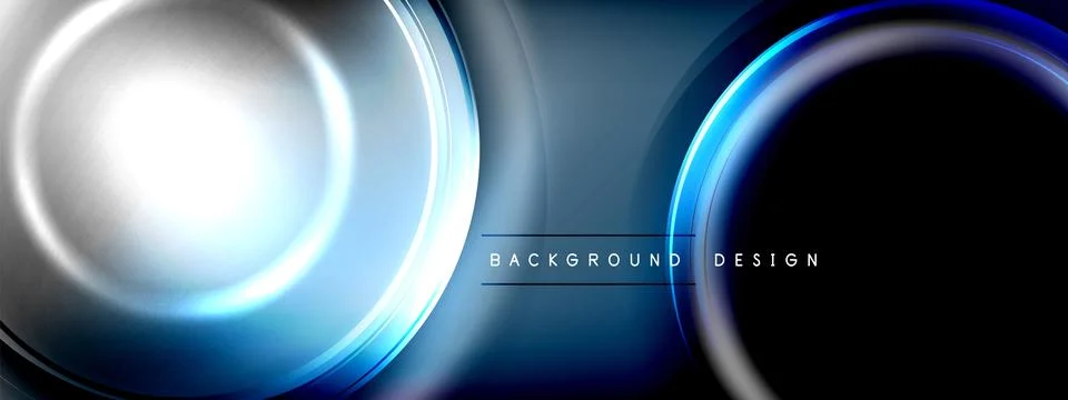 Circles lines and bubbles on bright glowing effect gradient with light and Stock Illustration