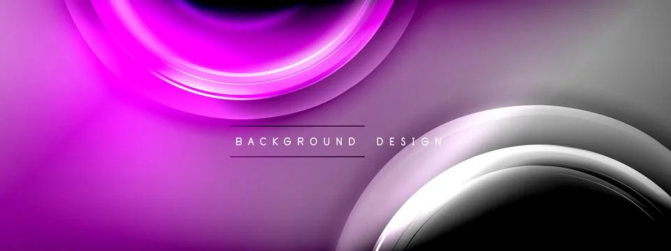 Circles lines and bubbles on bright glowing effect gradient with light and イラスト素材