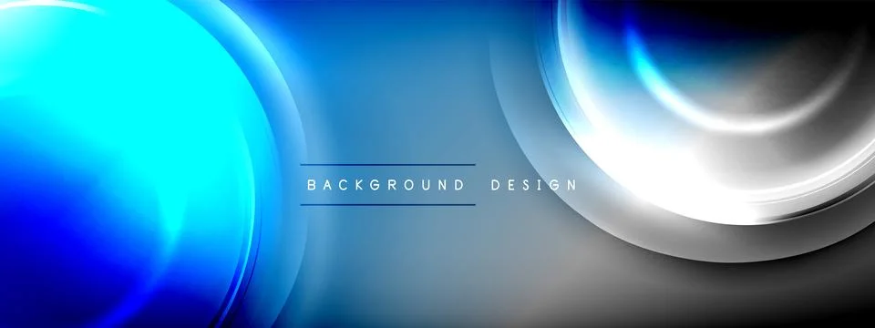 Circles lines and bubbles on bright glowing effect gradient with light and Illustrazione stock