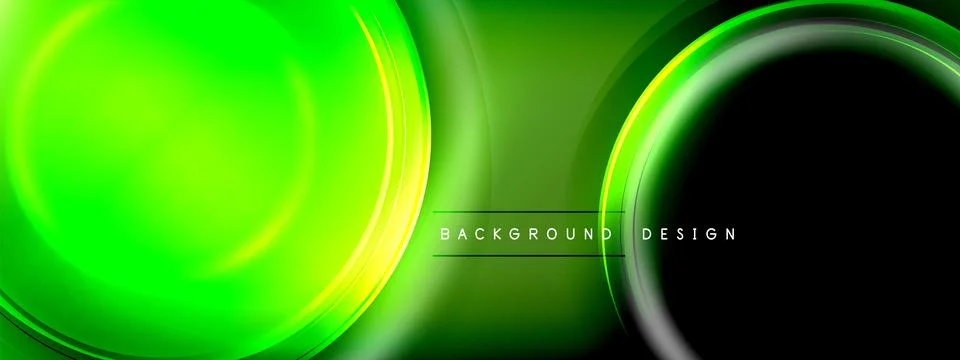 Circles lines and bubbles on bright glowing effect gradient with light and Stock Illustration