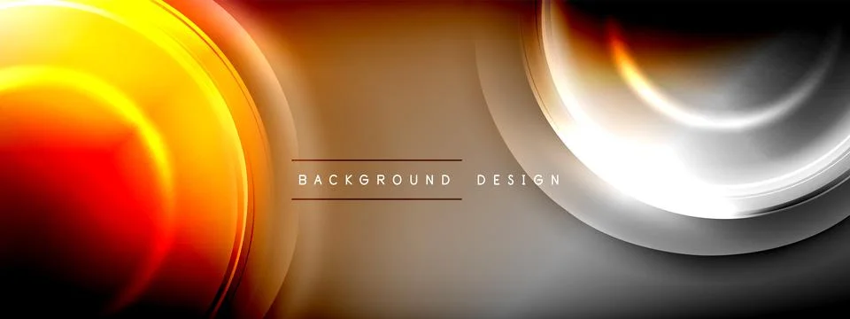 Circles lines and bubbles on bright glowing effect gradient with light and 库存插图