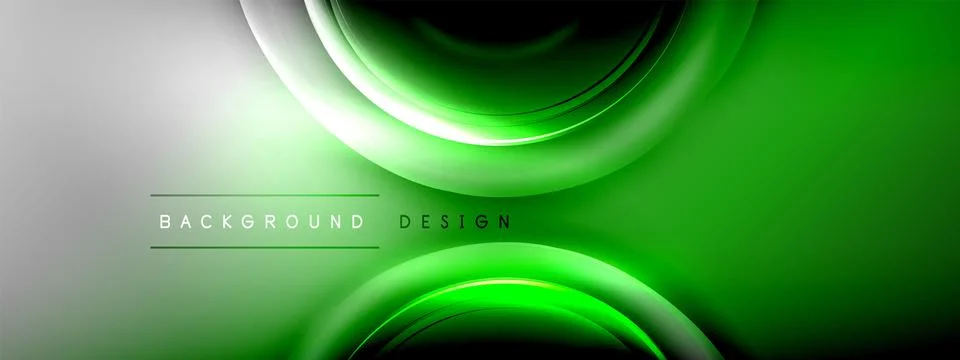 Circles lines and bubbles on bright glowing effect gradient with light and Stock Illustration