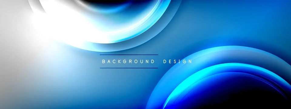Circles lines and bubbles on bright glowing effect gradient with light and Stock Illustration