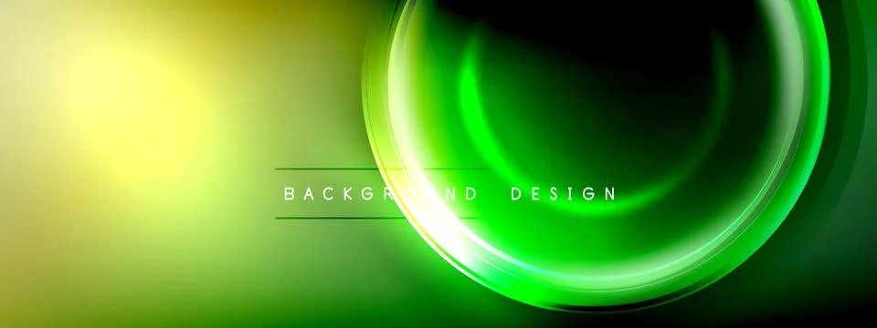 Circles lines and bubbles on bright glowing effect gradient with light and Illustrazione stock