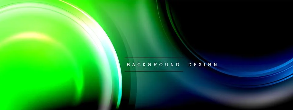 Circles lines and bubbles on bright glowing effect gradient with light and Stock Illustration