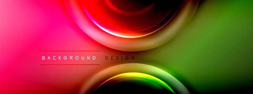 Circles lines and bubbles on bright glowing effect gradient with light and 스톡 일러스트