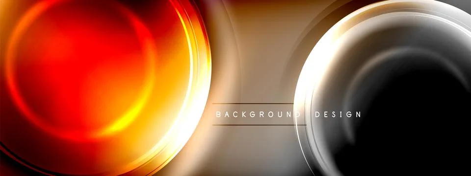 Circles lines and bubbles on bright glowing effect gradient with light and 스톡 일러스트