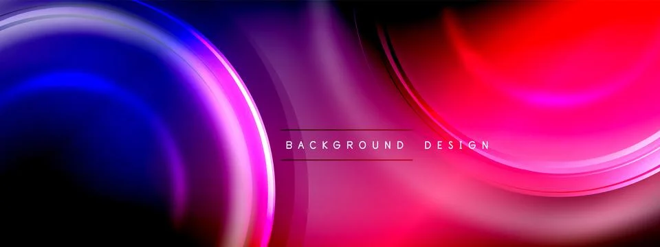 Circles lines and bubbles on bright glowing effect gradient with light and イラスト素材