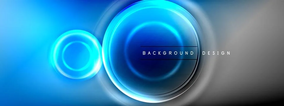 Circles lines and bubbles on bright glowing effect gradient with light and 스톡 일러스트