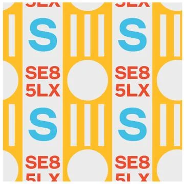 Circles, lines and typography seamless pattern Stock Illustration