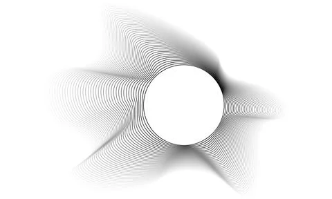 Circles lines wavy. Geometric technology round shape. Overlay transparent vector Illustrazione stock