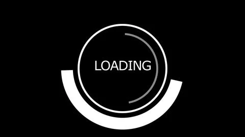 Circles loading icon on dark background. 3D animation Stock Illustration