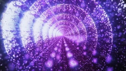 Circles mandala background. Abstract animation of shiny lilac purple particle Stock Footage 281118418