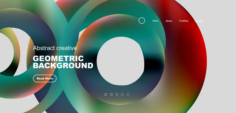 Circles minimal abstract background. Techno or business concept, pattern for Illustrazione stock