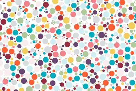 Circles mosaic in multicolored random sizes vector background Stock Illustration
