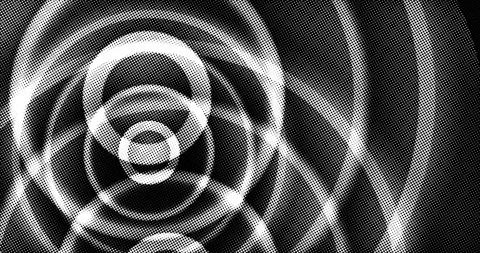 Circles moving in 3D. Black and white Stock Footage 294775841