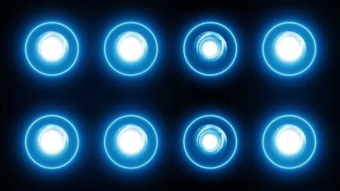 Circles Neon led light 4K LOOP Stock Footage 158494579