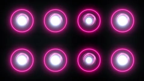 Circles Neon led light 4K LOOP Stock Footage 158494619