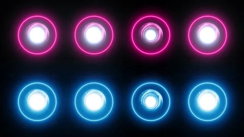 Circles Neon led light 4K LOOP Stock Footage 158494632