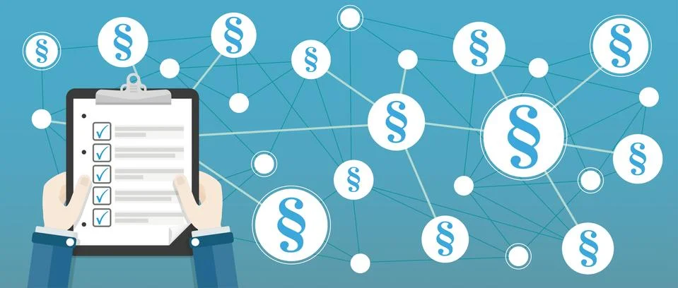 Circles Network Checklist Hands Paragraphs Stock Illustration