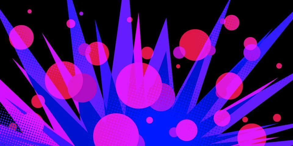 Circles night neon abstract background eighties style 80s Stock Illustration