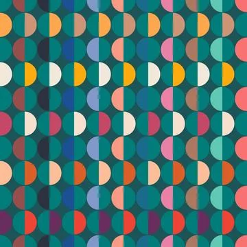 Circles ornament, seamless pattern, illustration, vector Stock Illustration