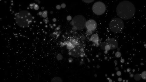 Circles with particles are slowly flying. Seamless loop digital animation. 스톡 동영상 337759155