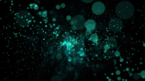 Circles with particles are slowly flying. Seamless loop digital animation. Stock Footage 337759190