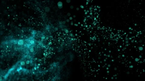 Circles with particles are slowly flying. Seamless loop digital animation. Stock Footage 337759237