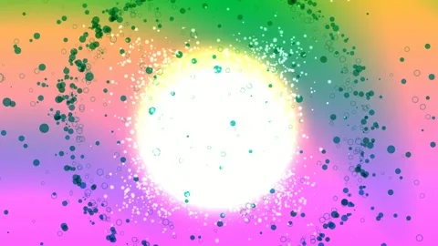 Circles Particles Moving  Rainbow Color Background Stock Footage 277338078