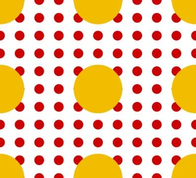 Circles pattern - Basic duotone, red-yellow repeatable pattern Stock Illustration