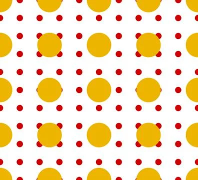 Circles pattern - Basic duotone, red-yellow repeatable pattern Stock Illustration