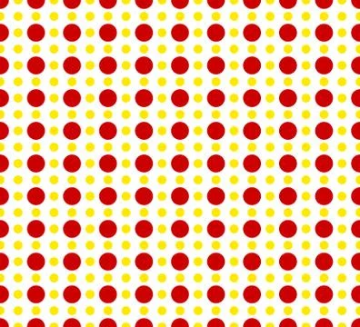 Circles pattern - Basic duotone, red-yellow repeatable pattern Stock Illustration