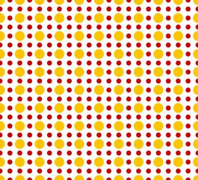 Circles pattern - Basic duotone, red-yellow repeatable pattern Stock Illustration