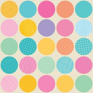 Circles pattern design elements with note book paper background Stock Illustration
