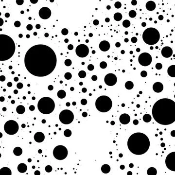 Circles pattern - Monochrome black and white pattern with scattered, random v 스톡 일러스트
